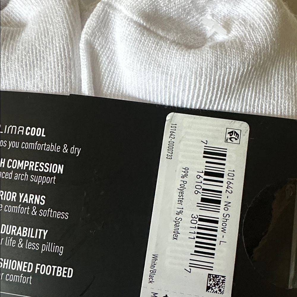 adidas Men's White Athletic no show Socks - 5 pairs - Picture 5 of 5